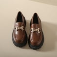 thumbnail image 2 of Wensltd Fashion Loafers for Women Solid Color Round Toe Chunky Heel Thick Sole Party Shoe, 2 of 9