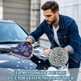 thumbnail image 4 of Microfiber Car Wash Gloves With Chenille & Polyester Terry Scratch-Free Cleaning Elastic Cuffs Blue Purple Snowflake, 4 of 8
