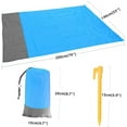 thumbnail image 3 of Large Beach Blanket Outdoor Picnic Floor Mat | Fast Dry Waterproof Parachute Nylon | Sand Proof Breathable | Family Size 79"x55" | 1 Carry Bag & 4 Stakes | Multi-Purpose Camping Travel Mat, 3 of 9
