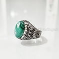 thumbnail image 3 of Malachite Mans Ring, Natural Green Malachite, Spiritual, Silver Jewelry, 925 Silver Ring, Birthday Gift, Heavy Mens Ring, Arabic Design, Ottoman Style Ring, Christmas, Turkey Mens Signet Ring, 3 of 7