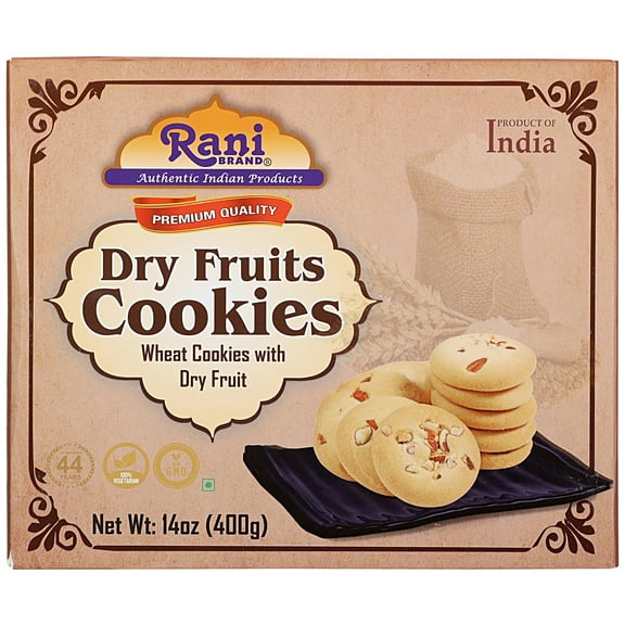 Rani Dry Fruits Cookies (Wheat Cookies with Dry Fruits) 14oz (400g) ~ All Natural | Vegan | Non-GMO | Indian Origin