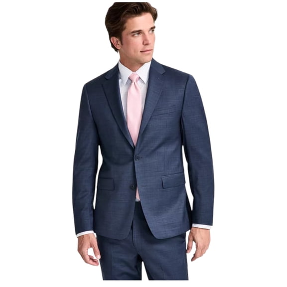 Calvin Klein Mens Skinny fit Suit Jacket Blazer 38 S Navy Blue Solid Stretch