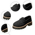 thumbnail image 5 of Rokment Vintage Classic Slip on Chunky Loafers for Women 2026 Spring Fall Casual British Retro Platform Oxfords Dress Shoes Black Size 6, 5 of 7