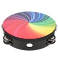 thumbnail image 2 of Tambourine, Colorful  Handheld 8in Hand Drum Percussion Instrument Comfortable Hold Fine Polishing  For Rhythm Training Colorful, 2 of 8