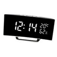 thumbnail image 3 of Reloj despertador digital LED con función de repetición de 12/24 horas y luz ajustable de 3 niveles para escritorio. Blanco, 3 of 9