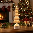 thumbnail image 4 of Yannianjz under $5 Rotating Christmas Tree, Rotating Light-Up Glass Christmas Tree, Spinning Crystal Tabletop Decoration, LED Lighted Ornament with Base, Battery Powered Christmas Decor, 4 of 5