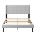 thumbnail image 4 of AENKYO Full Size Upholstered Bed Frame with Tufted Headboard & Slat Support, No Box Spring Needed, Light Gray, 4 of 8