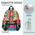thumbnail image 5 of Colorful Rainbow Tie Dye Spiral Pattern Backpack for School,Cute School Bag,Schoolbag with Adjustable Shoulder Straps & Padded Back,15.25"x11.5"x5.25", 5 of 5