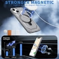 thumbnail image 2 of Allytechgroup Magnetic Case for iPhone 14, Support Wireless Charging Rugged Heavy Duty Durable Cover Case with Kickstand Shockproof Back Cover for iPhone 14, Gray, 2 of 6