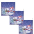 thumbnail image 7 of SKYSONIC Christmas Night Landscape Baby Muslin Washcloths Face Towel, 3 PCS Watercolor Cute Snowman Burp Cloths Cotton Wipes Infant Wash Cloth for Newborn Boys Girls 12"x12", 7 of 7