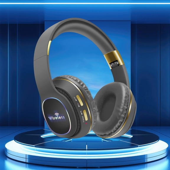 Back to School Supplies Clearance Headphones Wireless Bluetooth Headset Subwoofer Bluetooth Mobile Computer Game Music Sports Game Headphones With LED Lights