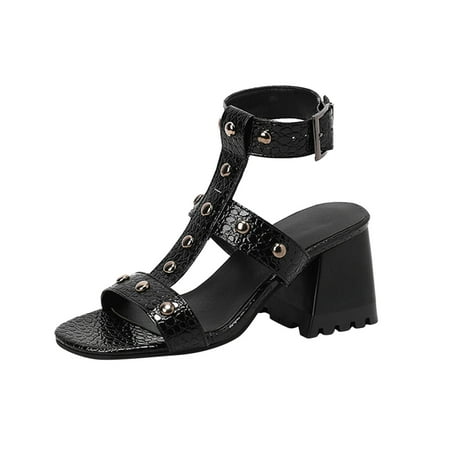 

zuwimk Platform Sandals Women s Amore Fashion Stilettos Open Toe Pump Heel Sandals Black