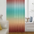 thumbnail image 4 of Burnt Orange Yellow Teal Ombre Sheer Curtains 72 Inches Long, Modern Gradient Abstract Art Light Filering Curtains, Breathable Simi Curtain Privacy Drapes for Living Room Bedroom Window Treatment, 4 of 7
