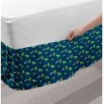 thumbnail image 2 of Nursery Bed Skirt, Caterpillar Travelling in Air on Leaf Clouds Sun Sky Cheerful Cartoon, Elastic Bedskirt Dust Ruffle Wrap Around for Bedding Decor, 4 Sizes, Sea Green Petrol Blue, by Ambesonne, 2 of 2