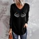 thumbnail image 2 of Camiseta de manga larga con cuello en V para mujer, blusa de lentejuelas brillantes, Tops tipo túnica Fridja  FKASFK4581, 2 of 5