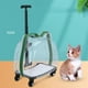 thumbnail image 3 of Transportín para gatos con ruedas, tipo cápsula transparente ventilada. Verde, 3 of 8