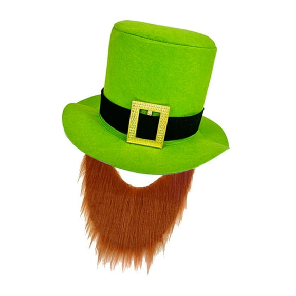 AOOOWER Patricks Day Party Hat with Mustaches Beards for Men Women Festival Celebration