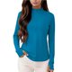 thumbnail image 5 of Craaazy Women Athletic Half Zip Top, Solid Color Long Sleeve Sun Protection Shirt, Slim Fit Stand Collar Top for Workout Gifts, 5 of 8