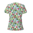 thumbnail image 3 of Uemuo Flowers and Cactus Drawing Women's Deep V-Neck Low Cut Tops - Casual Loose Fit with Stainless Steel Loop, Soft, Breathable, Perfect for Office, Travel, and Daily Wear-X-Large, 3 of 5