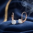 thumbnail image 4 of Mauli Jewels 0.20 Carat Diamond Leverback Earrings for Women, 14K Rose Gold 4-Prong White Diamond Drop Earrings, 4 of 10