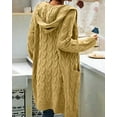 thumbnail image 4 of Langwyqu Autumn Winter Women Knit Long Hooded Cardigan Sweater With Pocket, 4 of 5