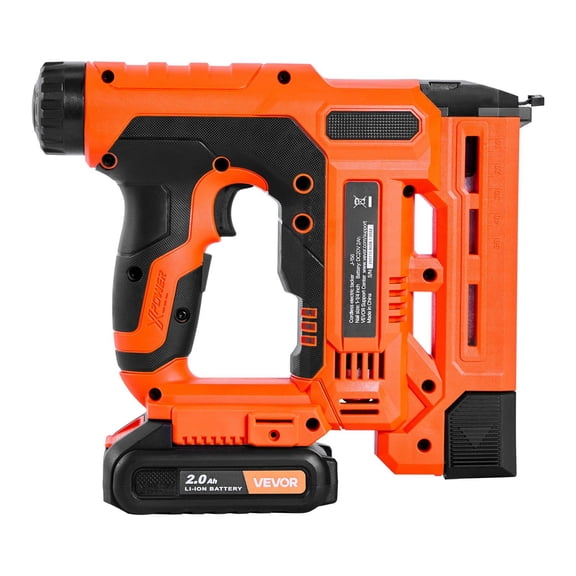 2-in-1 18G Brad Nailer and Staple Gun Kit Features 1-1/4 inch Fasteners, Comes with 500 Pieces Each, Battery, Charger, and Comfort-Grip Rubber for Various DIY Tasks