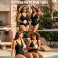 thumbnail image 6 of Olaglory One Piece Swimsuit Women Tummy Control Bathing Suit for Women Push Up Full Coverage Slimming Swimwear 2026, Black, 6 of 8