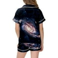 thumbnail image 3 of Baby Girl Outfit 2 Piece Pajamas Graphic Print Short Sleeve Button Shirt Shorts Girl Clothes Brown 12-13 Years, 3 of 3