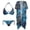 Blue Camo Hunting, variant on Mexican Flag Womens Bikini Sets Plus Size Swimsuits Tie Back Bathing Suit Triangle Bikini Sexy Swimwear with Summer Long Flowy Kimono Cardigans Boho Chiffon Beach Cover Up Tops