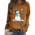 thumbnail image 1 of Fashnice Chandail Femme Col Rond T-shirt Manches Longues Chandail en Molleton de Noël Sport Tops Kaki m, 1 of 2