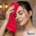 thumbnail image 3 of Linteum Textile Supply 12x12 Washcloth (Red) – 100% Ring Spun Cotton Zero Twist Towels | Absorbent, Quick Dry, Durable for Bathroom, Spa, Gym (12 Pack), 3 of 5