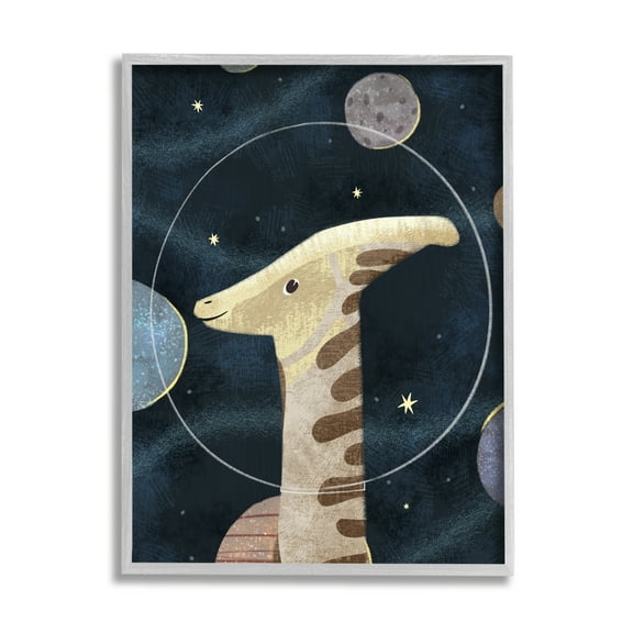 Stupell Indtries Dinosaur Astronaut Helmet Outer Space Imagination Ancient Reptile,24 x 30,Design by Ziwei Li