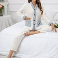 thumbnail image 6 of Xmyrz Womens Pajama Sets Pants Set Relaxation Baggy Pocket Long Sleeve Bed Gown Basic Style Sleepwear Pj Clothing Suits, 6 of 6