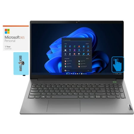 Lenovo ThinkBook 15 G4 Home/Business Laptop (Intel i5-1235U 10-Core, 15.6in 60 Hz Touch Full HD (1920x1080), Intel Iris Xe, 16GB RAM, Win 11 Pro) with Microsoft 365 Personal , Dockztorm Hub