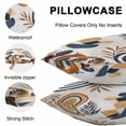 thumbnail image 5 of Throw Pillow Covers 20x20 Inch Set of 2, Brown Nave Blue Boho Waterproof Outdoor Pillow Covers, Modern Geometric Botanical Decorative Cushion Pillowcases for Couch, Sofa, Bed, Garden, Patio, 5 of 9