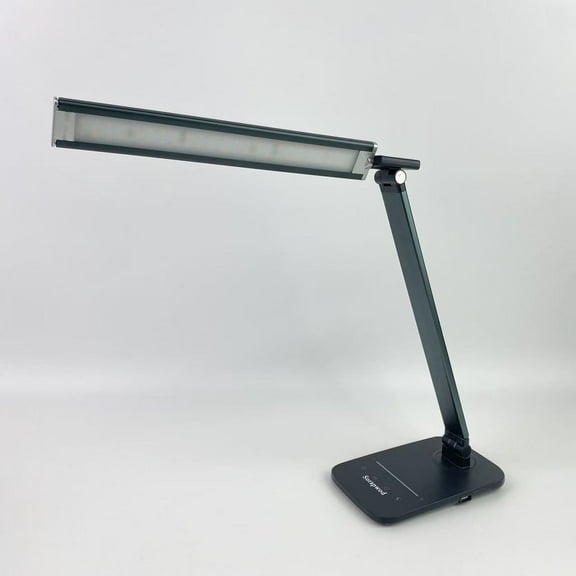 Sorapwod LED lamps，LED Desk Lamp for Home Office, 3 Levels Dimmable Desk Light with USB Charging Port, Small Study Lamp, Reading Light for Table, Black, 5000K