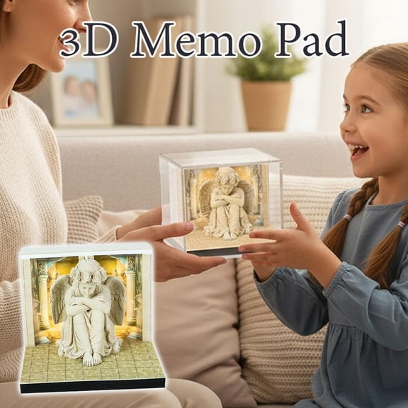 3D Memo Pad, 2026 3D Calendar, Desktop Calendar, Tear-Off Calendar, Angel Paper Sculpture Desk Decor with Mystical Design, for Office Home Gift Ornament