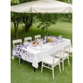 thumbnail image 4 of Outdoor Tablecloths with Umbrella Hole & Zipper, Purple Rectangle Tablecloth 52x70 Inch, Eucalyptus Leaves Waterproof Table Cloth, Patio/Pool/Picnic Table Covers, 4 of 8