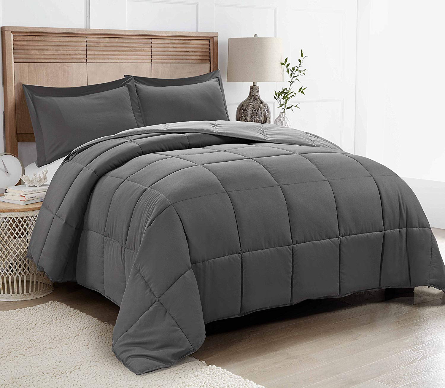Gray Down Alternative Comforter All Season Duvet Insert