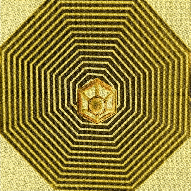 Ahgly Company Machine Washable Indoor Square Transitional Golden Brown Yellow Area Rugs, 5' Square