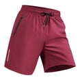 thumbnail image 2 of Domuza Mens Athletic Gym Shorts Utra-Light Quick Dry Running Workout Basketball Shorts with Zipper Pockets Sports Tennis Wine S, 2 of 6