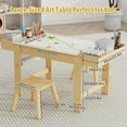 thumbnail image 6 of Kids Art Table and Chair Set, Kids Craft Table with Storage, Toddler Activity Play Desk and 2 Chairs Set,Wooden Art Drawing Desk with Paper Roll for Children Painting, Learning,Reading,Eating, 6 of 8