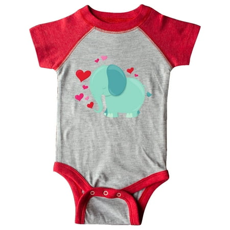 

Inktastic Blue Elephant Elephant In Love Hearts Gift Baby Boy or Baby Girl Bodysuit