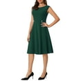 thumbnail image 4 of INSPIRE CHIC Women's Sleeveless Dresses Elegant Round Neck Office A-Line Dress, 4 of 4