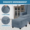 thumbnail image 1 of Cuadradas Puf Elástico Elástico Reposapiés Que de Un Asiento , Gris grisáceo BLESIY Fundas para reposapiés, 1 of 7