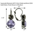 thumbnail image 3 of Leverback Earrings in Rhodium Swarovski Crystals Violet Purple Gold Patina Nickel Free, 3 of 4
