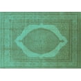 thumbnail image 1 of Ahgly Company Indoor Rectangle Medallion Turquoise Blue French Area Rugs, 7' x 10', 1 of 4