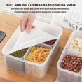 thumbnail image 3 of Fmxomd 1Pack Divided Veggie Tray with Lid 4 Compartment Stackable Serving Tray Portable Snackle Box Stackable Travel Snack Platters Charcuterie Food Storage Containers for Fruit,Vegetable,Salad, 3 of 9