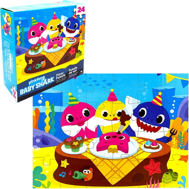 Baby Shark Jigsaw Floor Puzzles in Box Gifts Set, 24 Pieces for Kids