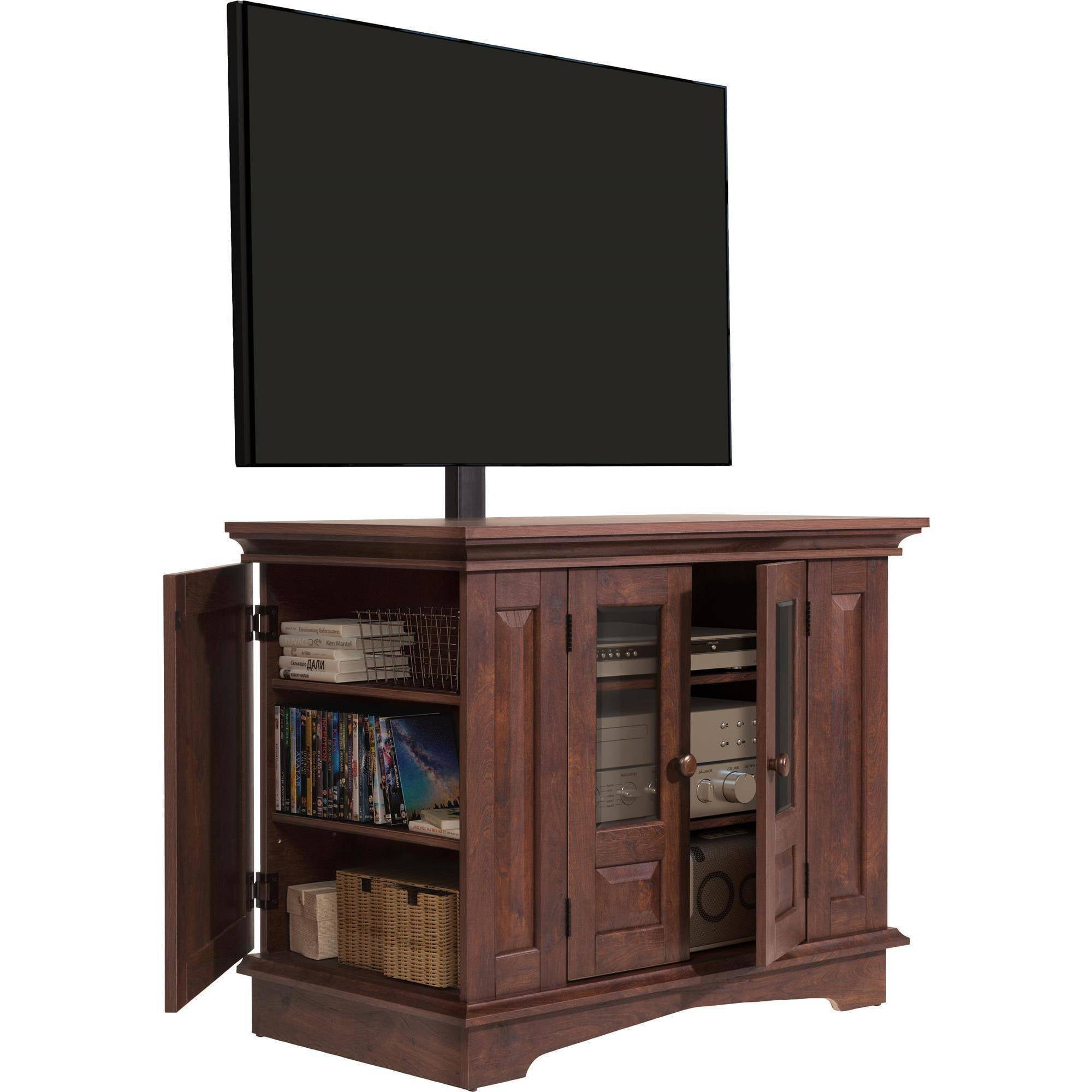 Willow Mountain Cherry Tv Stand With Mount For Tvs Up To 37